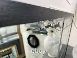 Contemporary Antique Distressed Glass Window Mirror simple Black Frame
