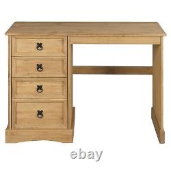 Corona Dressing Table Desk 4 Drawer Mexican Solid Pine Wood Computer