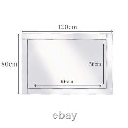 Courtney Extra Large Bevelled Venetian All Glass Rectangle Wall Mirror 120x80cm