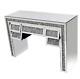Crushed Crystal Angled Dressing Table, Crushed Diamond Console Table And Drawers