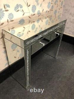 Crushed Crystal Mirrored Dressing Table with 2 Drawers + free Mirror