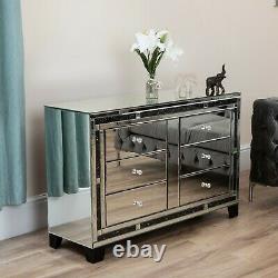 Crushed Diamond Mirror Coffee Table Sideboard Bedside Console Dressing Table