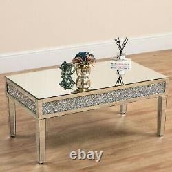 Crushed Diamond Mirror Coffee Table Sideboard Cabinet Glass Bedside TV Stand