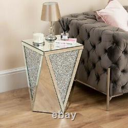 Crushed Diamond Mirror Coffee Table Sideboard Cabinet Glass Bedside TV Stand