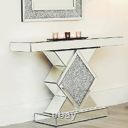 Crushed Diamond Mirror Silver Sideboard Coffee Table Drawers Console TV Stand