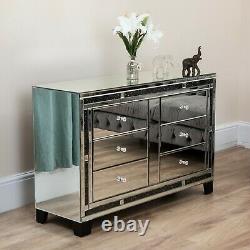 Crushed Diamond Mirror Silver Sideboard Coffee Table Drawers Console TV Stand