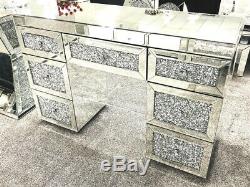 Crushed Diamond Mirrored Dressing Table