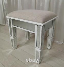 DRESSING STOOL Vanity STOOL CHELSEA Glass Mirrored Dressing Console STOOL Seat
