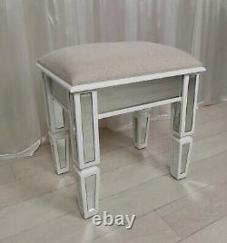 DRESSING STOOL Vanity STOOL CHELSEA Glass Mirrored Dressing Console STOOL Seat
