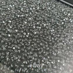 Diamond Crush Black Mirrored Glass 2 Drawer Dressing Table Crushed Glitz Crystal