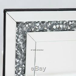 Diamond Crush Crystal Dressing Silver Sparkly Full Length Wall Mirror Glitz