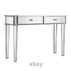Dresser Mirrored Dressing Table High Glass Console Make up Vanity Table New