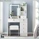 Dressing Makeup Table Vanity Set With 6 Drawers & Hollywood Lighted Mirror Bedroom