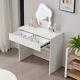 Dressing Table 2 Storage Drawers Vanity Set Led Lighted Mirror Dimmable 3 Color