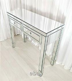 Dressing Table AMESBURY PREMIUM PLUS Glass Mirrored Vanity Table Console Desk