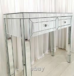 Dressing Table AMESBURY PREMIUM PLUS Glass Mirrored Vanity Table Console Desk