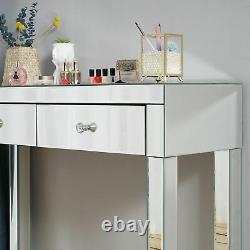 Dressing Table Bedroom Makeup Furniture Mirrored Console Corner Lines Sculpture