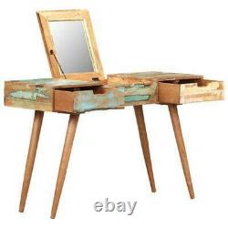 Dressing Table Drawers Mirror Solid Reclaimed Wood Handmade Makeup Bedroom Desk