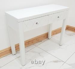 Dressing Table Entrance Hall WHITE GLASS Mirrored Dressing Table Vanity Table