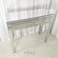 Dressing Table Glass Mirrored Vanity Table AMESBURY PREMIUM PLUS Console Desk