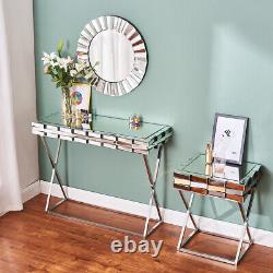 Dressing Table Glass Mirrored Vanity Table Entrance Hall Table Desk Console Desk