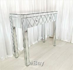 Dressing Table Glass Mirrored Vanity Table ROMANO PREMIUM PLUS Console Desk