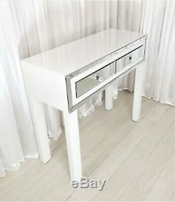 Dressing Table Glass WHITE Mirrored Vanity Table JULIETTE PREMIUM PLUS Console