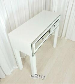 Dressing Table Glass WHITE Mirrored Vanity Table JULIETTE PREMIUM PLUS Console