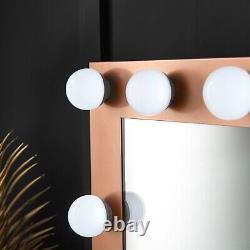 Dressing Table Hollywood Bulbs Mirror Bluetooth Speaker Plug Rosegold Set