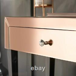 Dressing Table Hollywood Bulbs Mirror Bluetooth Speaker USB Charger Rosegold Set