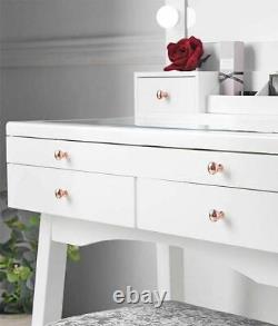 Dressing Table Hollywood Mirror Jewellery Storage with Frameless Mirror Set