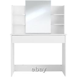 Dressing Table Large Mirror Drawers Hairstylist Storage Shelves Compartments New