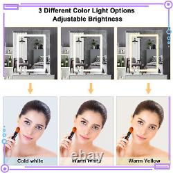 Dressing Table Makeup Desk Touch-Control Dimmable LED Lighted Mirror Vanity Set