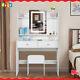 Dressing Table Mirror With Led Makeup Vanity Table Dresser Stool With Cabinet