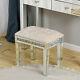 Dressing Table Mirrored Vanity Makeup Stool Dresser Glass Drawer Bedroom Console