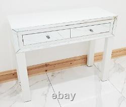 Dressing Table Pro WHITE GLASS Vanity Table Console Table Vanity Station Pro