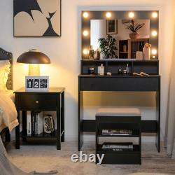 Dressing Table Set with LED Lights Mirror and Drawer