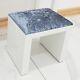 Dressing Table Stool White Glass Grey Crushed Velvet White Glass Stool