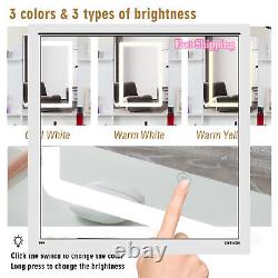 Dressing Table Touch-Sreen Mirror With LED Lights Stool Make Up Vanity Desk Set UK