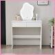Dressing Table Vanity Makeup Desk With Dimmable Led Lighted Mirror Wooden Drawer
