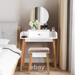 Dressing Table Vanity Set, Modern Makeup Desk with Stool FREE SHIPPING