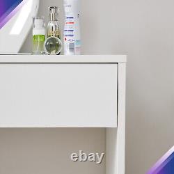 Dressing Table Vanity Set With 2 Drawer White Dresser Desk WithLED Lighted Mirror