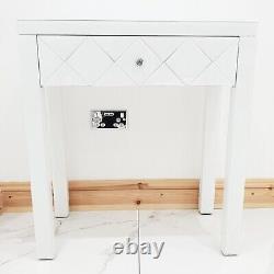 Dressing Table WHITE GLASS Entrance Mirrored Vanity Space Saving Pro Vanity UK
