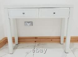 Dressing Table WHITE GLASS Entrance Table Mirrored Dressing Vanity Console PRO