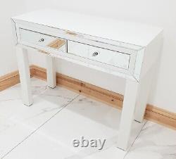 Dressing Table WHITE GLASS Entrance Table Mirrored Vanity Console Table Dresser