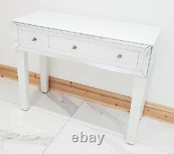 Dressing Table WHITE GLASS Entrance Table Mirrored Vanity Table Console Table UK