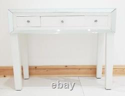 Dressing Table WHITE GLASS Entrance Table Mirrored Vanity Table Console Table UK