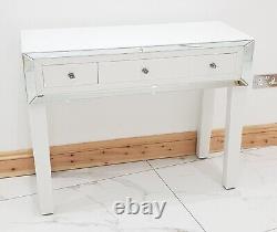 Dressing Table WHITE GLASS Entrance Table Mirrored Vanity Table Console Table UK