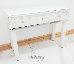 Dressing Table WHITE GLASS Mirrored Vanity Table Console Table Vanity Station
