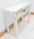 Dressing Table White Glass Table Mirrored Vanity Table Console Desk Pro Grade